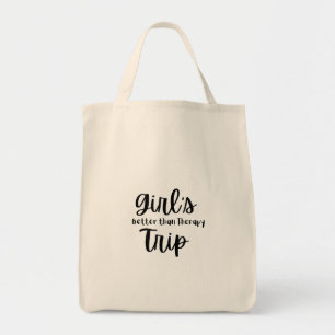 Bolsa Tote Viagem de Menina, Melhor que Terapia de Preto