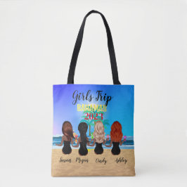 Bolsa Tote viagem de meninas à praia azul feriado de verão pe