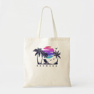 Bolsa Tote Viagem de praia de BERMUDA Retro Vintage Sunset G