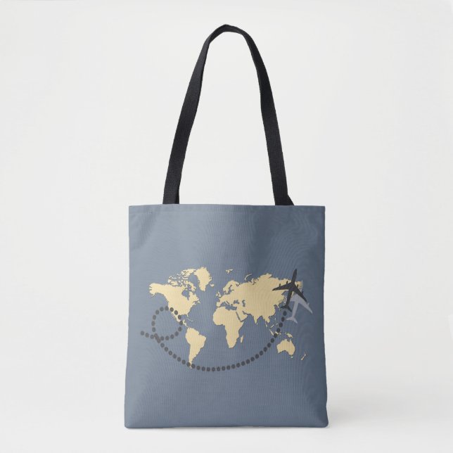 Bolsa Tote viagem de vamos da ilustração mundial (Frente)
