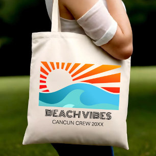 Bolsa Tote Viagem de Verão da Retro Sunset Beach Vibes Férias