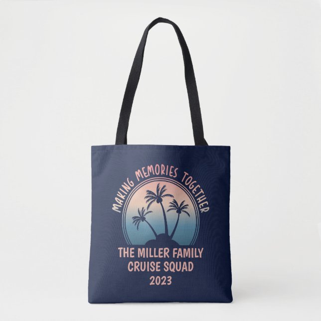 Bolsa Tote Viagem de Verão de Férias Familiares Personalizada (Frente)