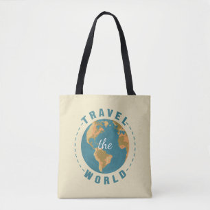 Bolsa Tote Viagem do mundo do planeta Terra Vacinação Mapa Vi