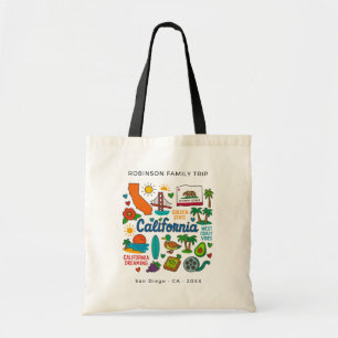 Bolsa Tote Viagem Familiar Personalizada pela Califórnia