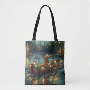 Bolsa Tote Viagem Festiva de Natal do Afghan Hound