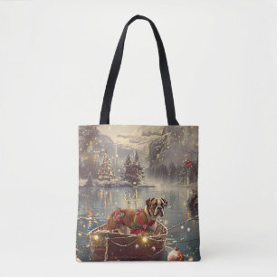 Bolsa Tote Viagem Festiva de Natal do Boxer