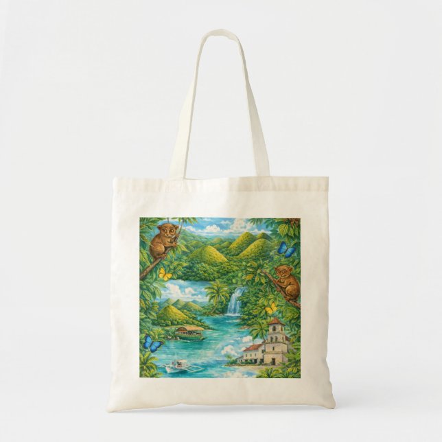 Bolsa Tote Viagem para a Ilha Tropical de Bohol (Frente)