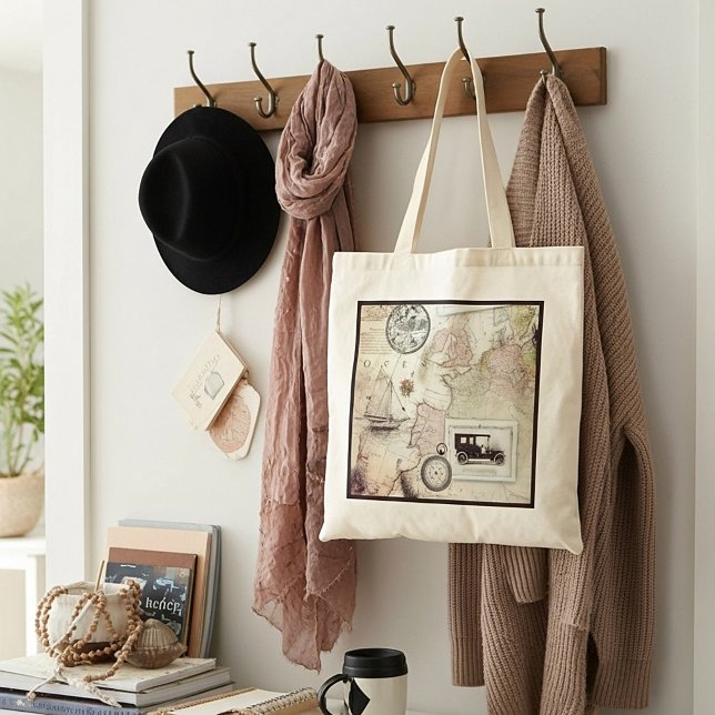 Bolsa Tote Viagens vintage (Criador carregado)