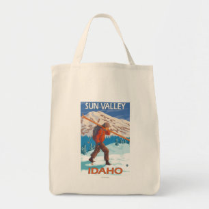 Bolsa Tote Viagens vintage 2 dos esquis da neve do carregando