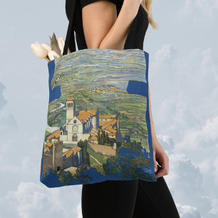 Bolsa Tote Viagens vintage Assisi Itália Francesco Basilica