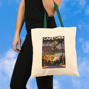 Bolsa Tote viagens vintage, Cidade do Cabo, uma Cidade na Áf