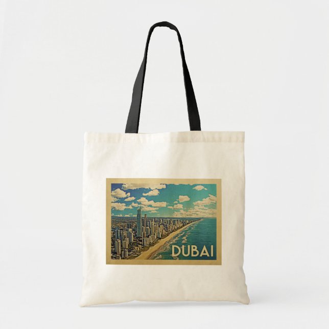 Bolsa Tote Viagens vintage da costa de Dubai (Frente)
