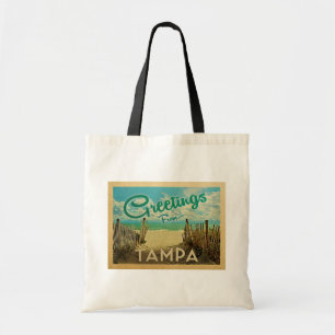 Bolsa Tote Viagens vintage da praia de Tampa