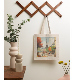 Bolsa Tote Viagens vintage da Torre Eifel de Paris