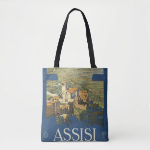 Bolsa Tote Viagens vintage De Assisi, Itália