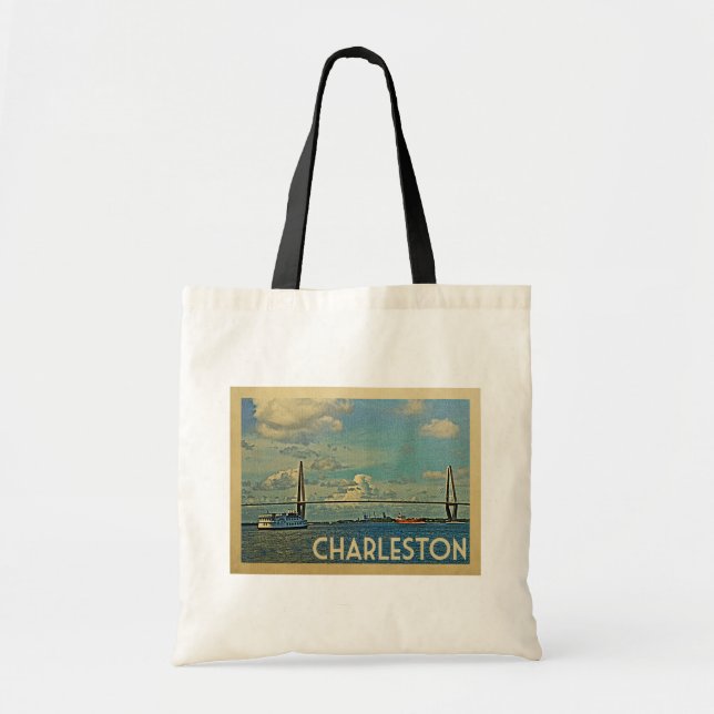 Bolsa Tote Viagens vintage de Charleston South Carolina (Frente)