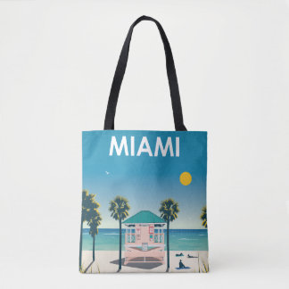 Bolsa Tote Viagens vintage de Miami Beach Florida