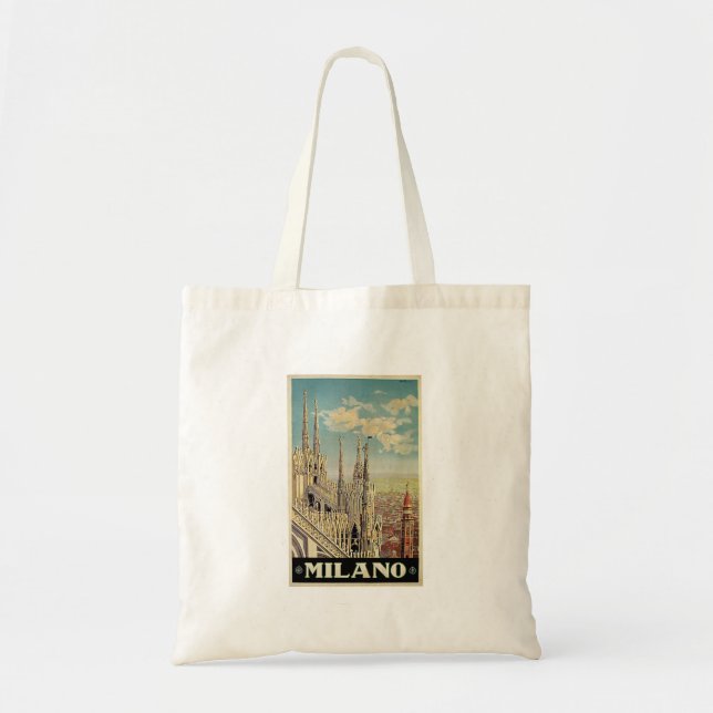 Bolsa Tote Viagens vintage de Milão Milão Italia (Frente)
