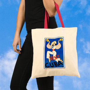 Bolsa Tote Viagens vintage de Poster, Visite Havana Cuba, Mar