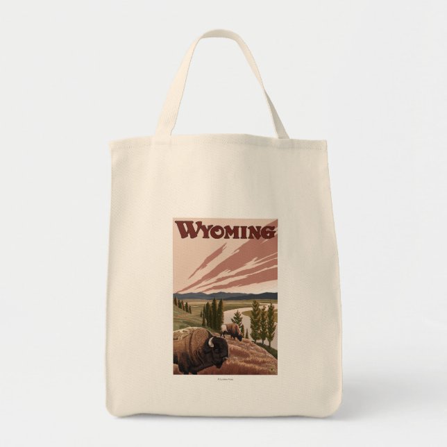 Bolsa Tote Viagens vintage do Rio Bison (Frente)