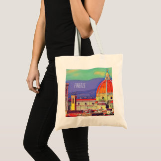 Bolsa Tote Viagens vintage Florence Firenze Itália Church Duo