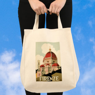 Bolsa Tote Viagens vintage Florence Firenze Itália Church Duo