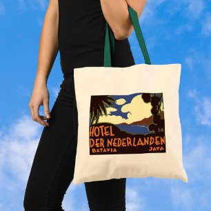 Bolsa Tote Viagens vintage Jakarta Indonesia Hotel Nederlande