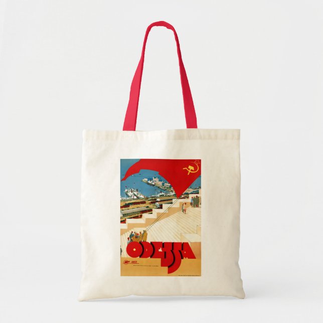 Bolsa Tote Viagens vintage Odessa Ucrânia União Soviética (Frente)