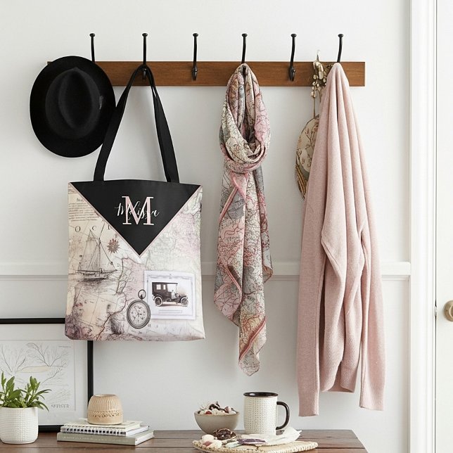 Bolsa Tote Viagens vintage personalizada (Criador carregado)