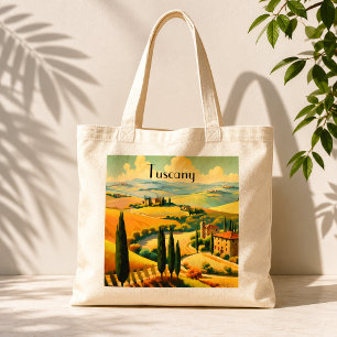 Bolsa Tote Viagens vintage Poster da Toscana-