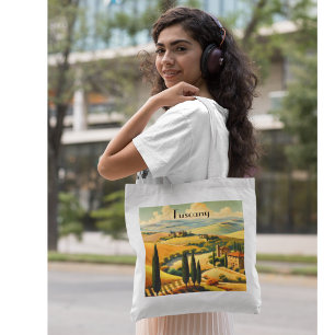 Bolsa Tote Viagens vintage Poster da Toscana-