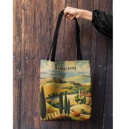 Bolsa Tote Viagens vintage Poster da Toscana-