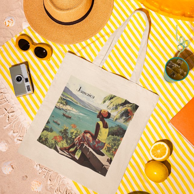 Bolsa Tote Viagens vintage Poster jamaicana (Criador carregado)