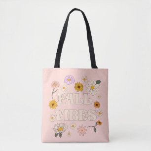 Bolsa Tote Vibes de queda rosa