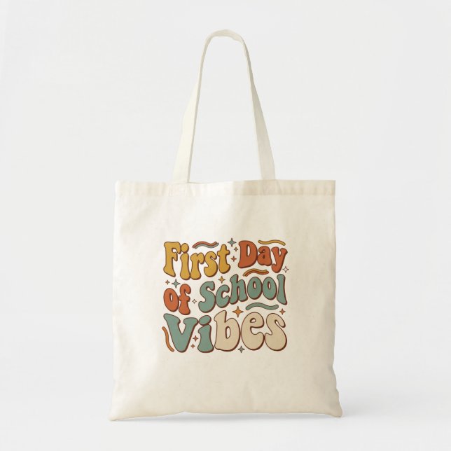 Bolsa Tote Vibes do Primeiro Dia de Aula Presente de Volta às (Frente)