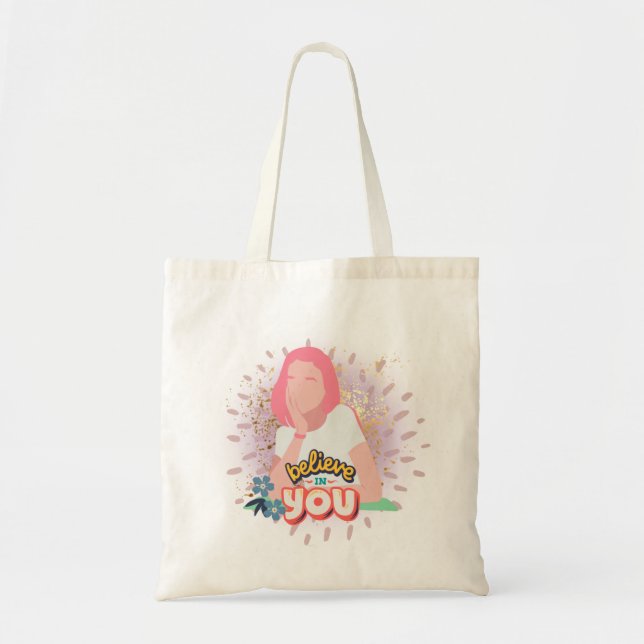 Bolsa Tote Vibes Tote Bag - Acredite em você! (Frente)