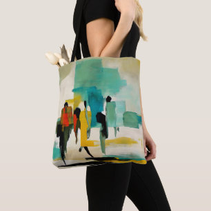 Bolsa Tote Vibração do Meio-dia – Figuras Abstratas