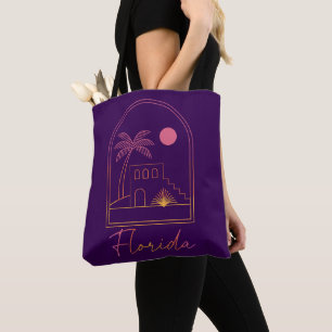 Bolsa Tote Vibração Retro do Pôr do Sol na Flórida