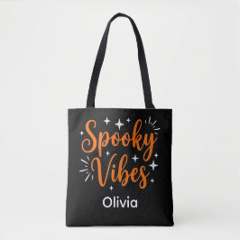 Bolsa Tote Vibrações Assustadoras Personalizadas Cute Hallowe