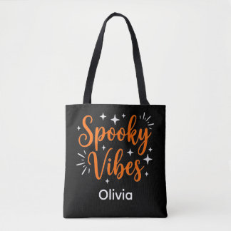 Bolsa Tote Vibrações Assustadoras Personalizadas Cute Hallowe