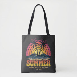 Bolsa Tote Vibrações de Praia Tropical - férias de verão 