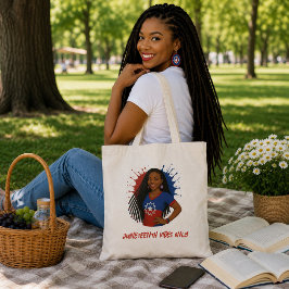 Bolsa Tote Vibrações do Juneteenth Somente Vermelho, Branco e