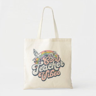 Bolsa Tote Vibrações Legais de Professor Retro Arco-íris Páss