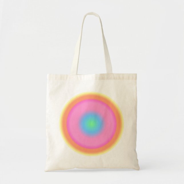 Bolsa Tote Vibrações Positivas - Gradiente Radial Colorido (Frente)