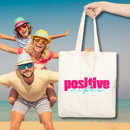 Bolsa Tote Vibrações Positivas Rosa Quente e Azul Turquesa Me