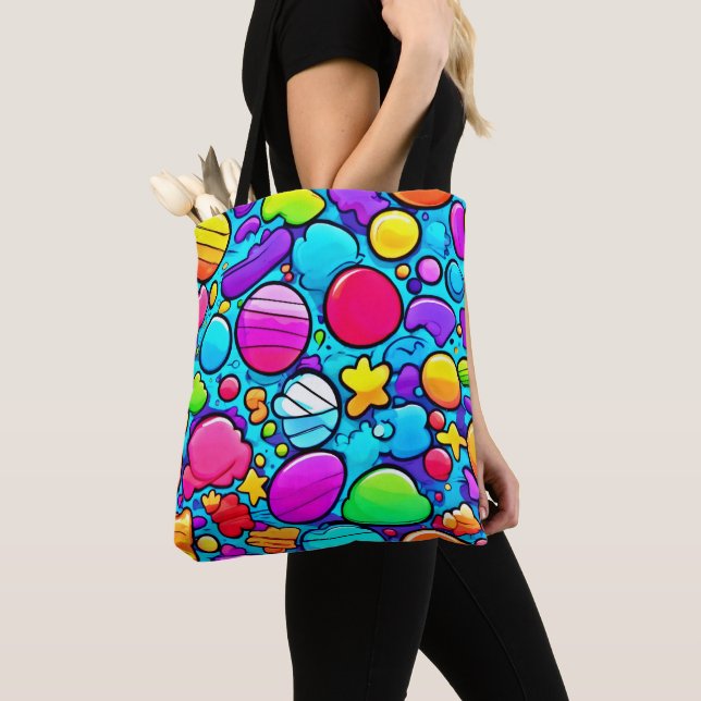Bolsa Tote Vibrant Abstrato Candyland (Close Up)