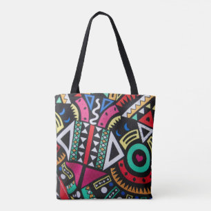 Bolsa Tote Vibrant Afro-Centric Geometric Pattern – Bold Trib