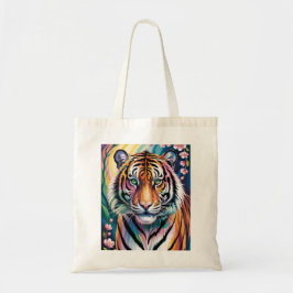 Bolsa Tote Vibrant Fantasy Tiger Portrait | Exótico