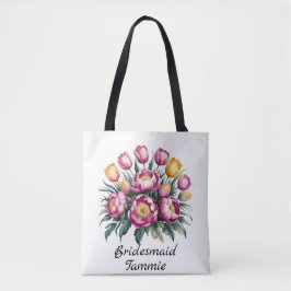 Bolsa Tote Vibrant Floral Harmony Bridesmaid Favor