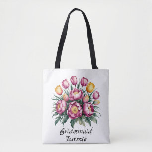Bolsa Tote Vibrant Floral Harmony Bridesmaid Favor